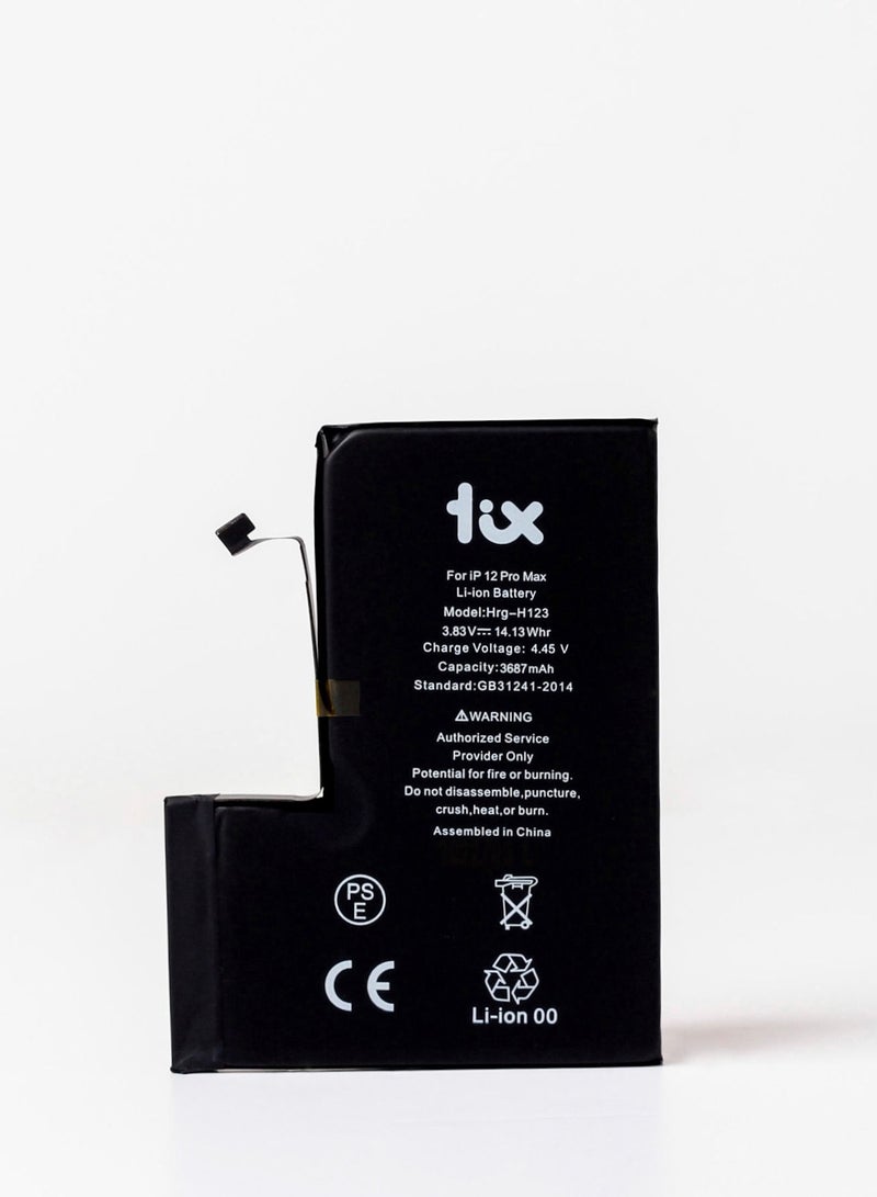 TIX 3687mAh/14.13Whr Battery for iPhone 12 PRO MAX, TIX Li-ion Polymer Replacement Battery for iPhone 12 PRO MAX,Ultra High Capacity with 2YEARS WARRANTY - Image 1