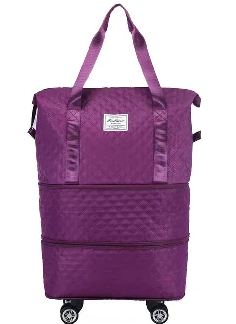 Women's bag for outdoor, trips, the gym, and multiple uses, waterproof, expandable, foldable, with detachable and installable wheels