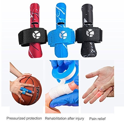 Kuangmi Finger Sleeve Support Protector Finger Splint Brace Use for Pain Relief and Preventing Sports Injuries（S/M, Black - Image 4