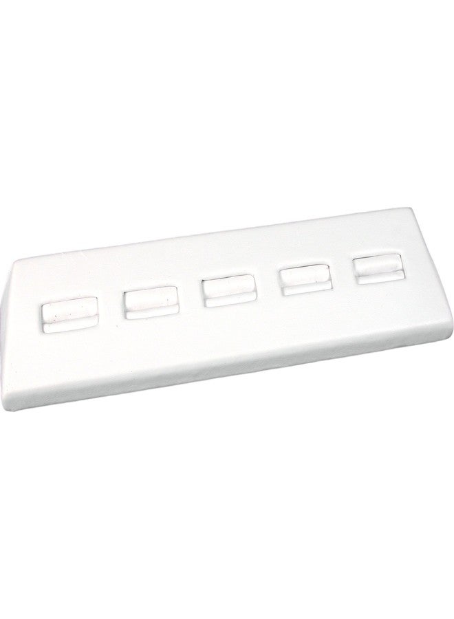 FindingKing 5 Slot White Leather Ring Display Jewelry Case Stand - Image 3