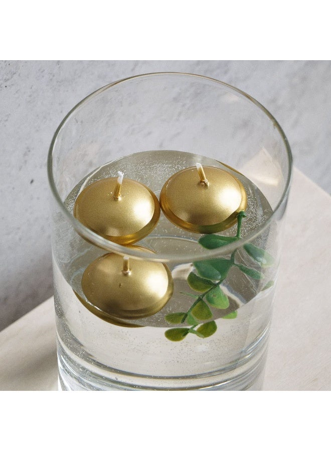 Mado Gallery Glass Cylinder Vases Set of 4 with 24 Golden Floating Candles | Clear Flower & Candle Holders for Home, Events & Weddings | Floating & Pillar Candles - Image 1