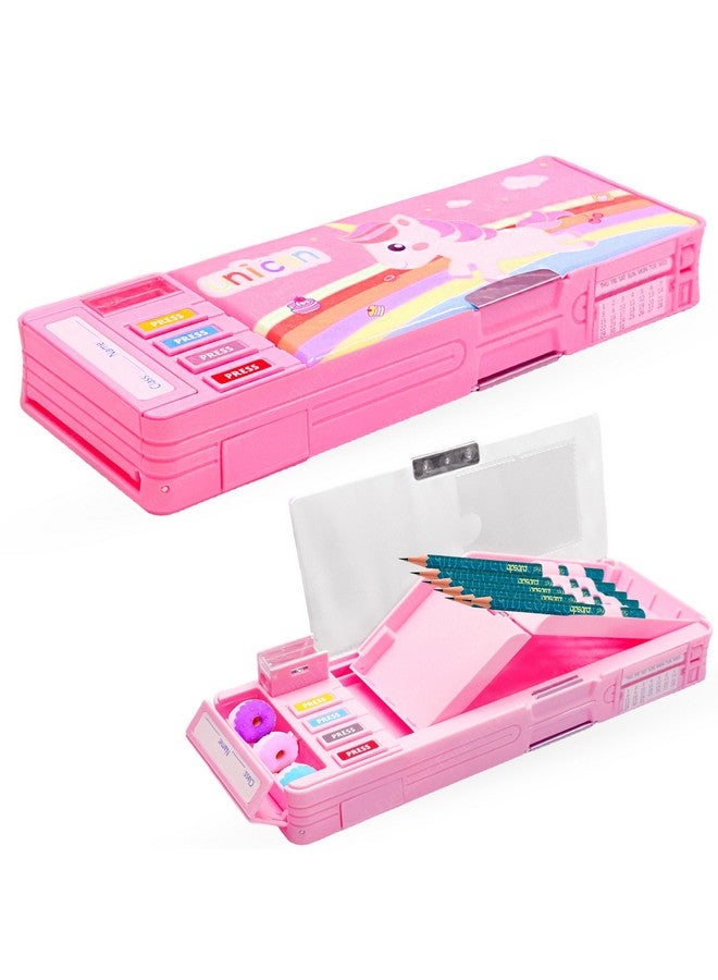 فنبلاست صندوق أقلام FunBlast للأطفال، صندوق أقلام يونيكورن، صندوق أقلام للأطفال للبنات، صندوق أقلام مغناطيسي للبنات، حقيبة أقلام للبنات، صندوق أقلام منبثق، هدايا يونيكورن للأطفال - بلاستيك، متعدد الألوان - Image 1