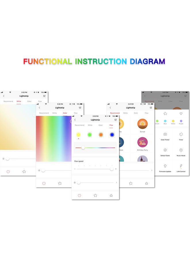 إسكدنيا شريط إضاءة ذكي بإضاءة متعددة الألوان RGB متعدد الألوان - Image 2