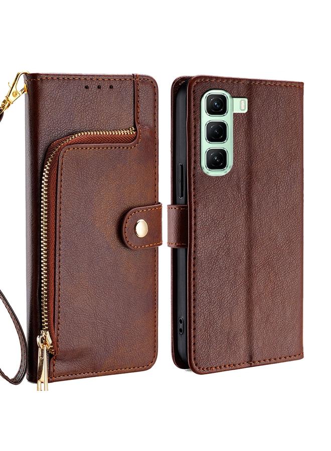 Zaboon Case For Infinix Hot 50 5G Zipper Bag Leather Phone Case - Image 1