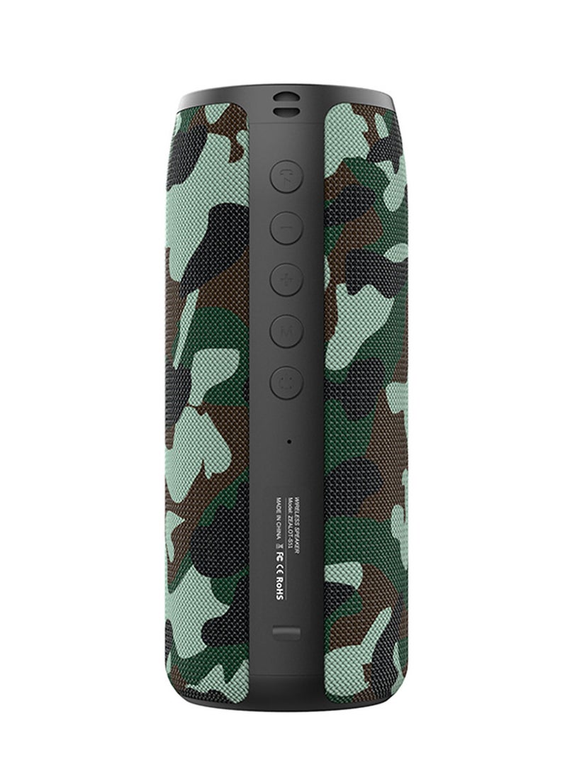 Zealot - ZEALOT S51 Green Camouflage Portable Bluetooth Speaker Outdoor 10W TWS Connection High Quality Sound IPX5 Waterproof 8 hours use time Speaker - Image 1