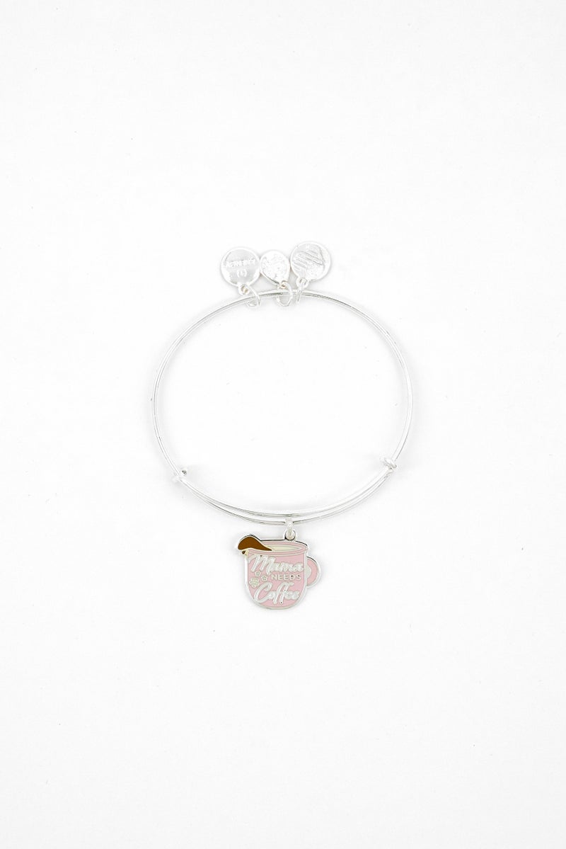 ALEX AND ANI Women Mama Needs Coffee Charm Bracelet,  Silver  - Image 2