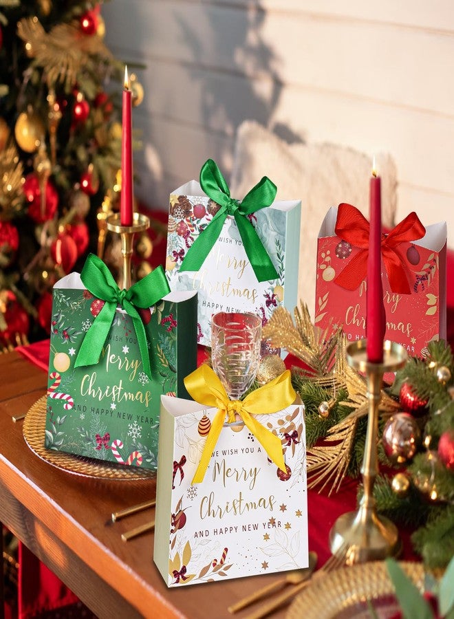 DECHISY 25 Pack Small Christmas Gift Bags, 5.1 x 4.5 x 2.2 Inches Mini Xmas Gift Bags, Small Gift Bag Christmas for Wrapping Presents, Classroon Exchange, Xmas Decor (Mix Color) - Image 2
