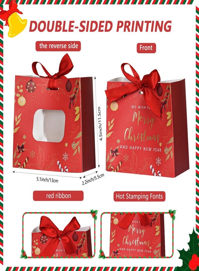 DECHISY 25 Pack Small Christmas Gift Bags, 5.1 x 4.5 x 2.2 Inches Mini Xmas Gift Bags, Small Gift Bag Christmas for Wrapping Presents, Classroon Exchange, Xmas Decor (Mix Color) - Image 3