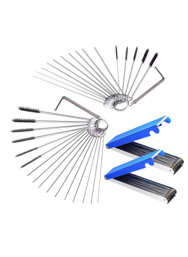 Excefore Carburetor Carbon Dirt Jet Cleaner Tool Kit, 18 Cleaning Needles with 12 Brush and 2 Throttle Wrench, Carburetor Carbon Dirt Jet Cleaner Repair Tools Kit Engine, Airbrush, Spray Gun Cleaning - Image 1