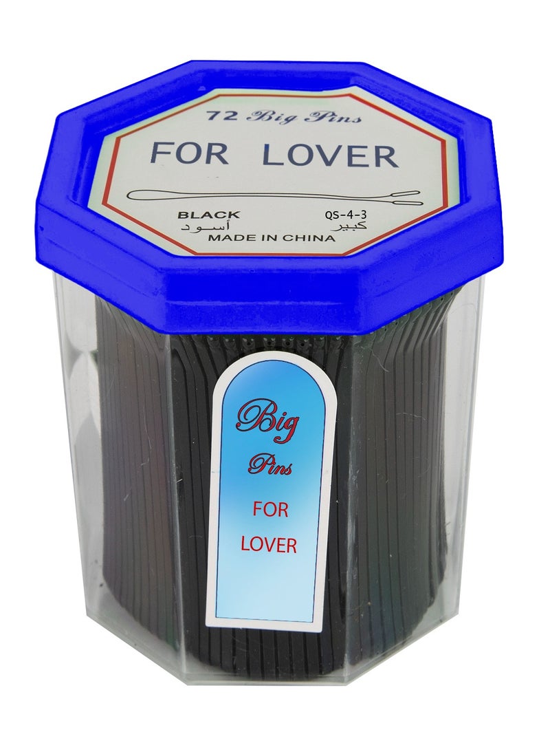FOR LOVER Bobby Pins Set Black  Big 72pcs (Color may vary)  - Image 3