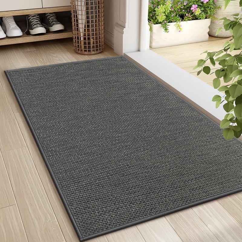 LEKEEPGO Door Mat 24"x36", Non Slip Door Mat Indoor Entrance, Rubber Backing Front Indoor Door mats Washable Absorbent Doormat Low-Profile Entryway Entry Resist Dirt Inside Door Mats, Grey - Image 1