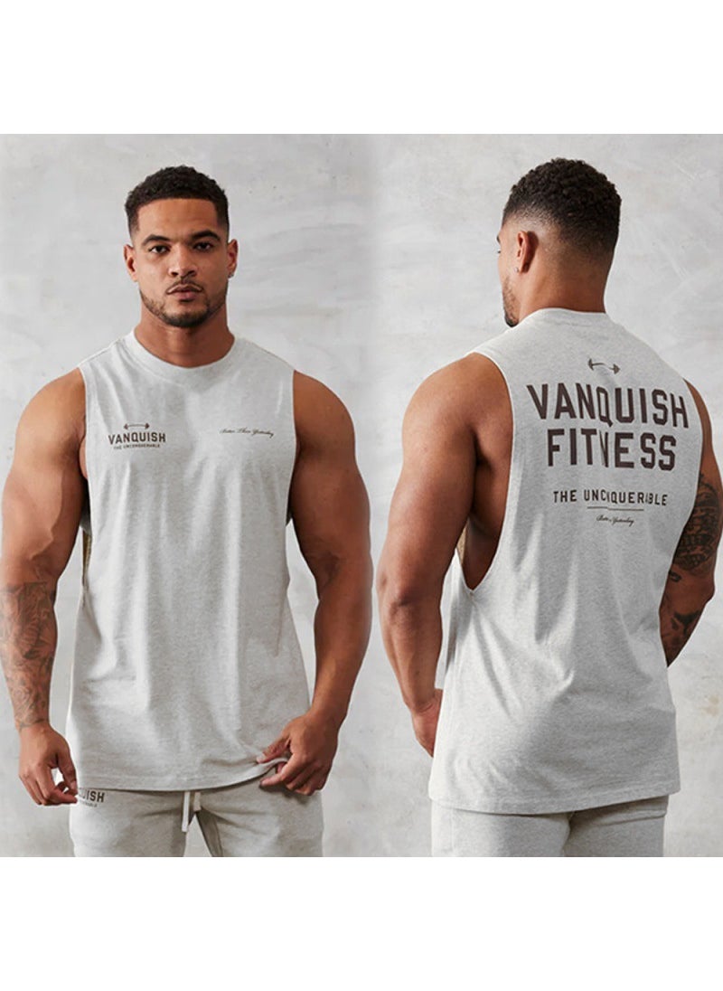 Generic - Vq Muscle Fitness Brothers Summer New Fitness Vest Mens Tops Outdoor Running Leisure Sports Sleeveless Bx79 black - Image 1