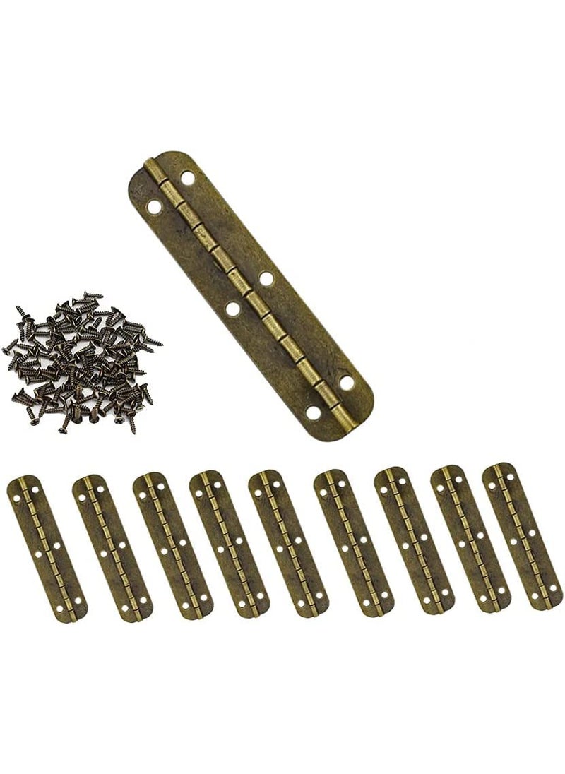 Teclican 270 Degree Antique Hinges Oval Hinges Long Hinges Wooden Boxes Gift Boxes Hinges cabinets Cabinet Hardware for Furniture Jewelry Boxes Hinge cabinets Pack of 4  - Image 3