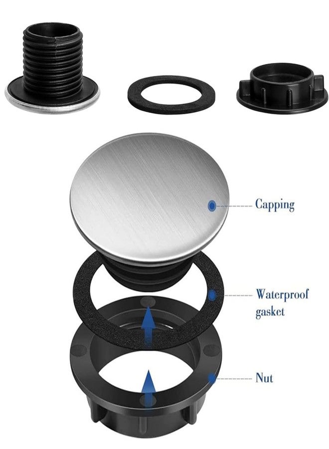 آيتش غطاء فتحة صنبور الحوض من Eyech، 8 قطع، غطاء فتحة صنبور المطبخ، مصنوع من الفولاذ المقاوم للصدأ المصقول، غطاء سدادة معدنية لموزع الصابون للحمام (قطر 1.1 بوصة إلى 1.6 بوصة) - Image 4