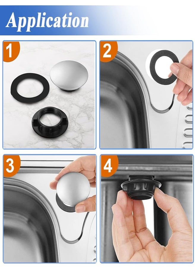 آيتش غطاء فتحة صنبور الحوض من Eyech، 8 قطع، غطاء فتحة صنبور المطبخ، مصنوع من الفولاذ المقاوم للصدأ المصقول، غطاء سدادة معدنية لموزع الصابون للحمام (قطر 1.1 بوصة إلى 1.6 بوصة) - Image 3