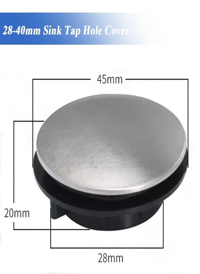 آيتش غطاء فتحة صنبور الحوض من Eyech، 8 قطع، غطاء فتحة صنبور المطبخ، مصنوع من الفولاذ المقاوم للصدأ المصقول، غطاء سدادة معدنية لموزع الصابون للحمام (قطر 1.1 بوصة إلى 1.6 بوصة) - Image 2