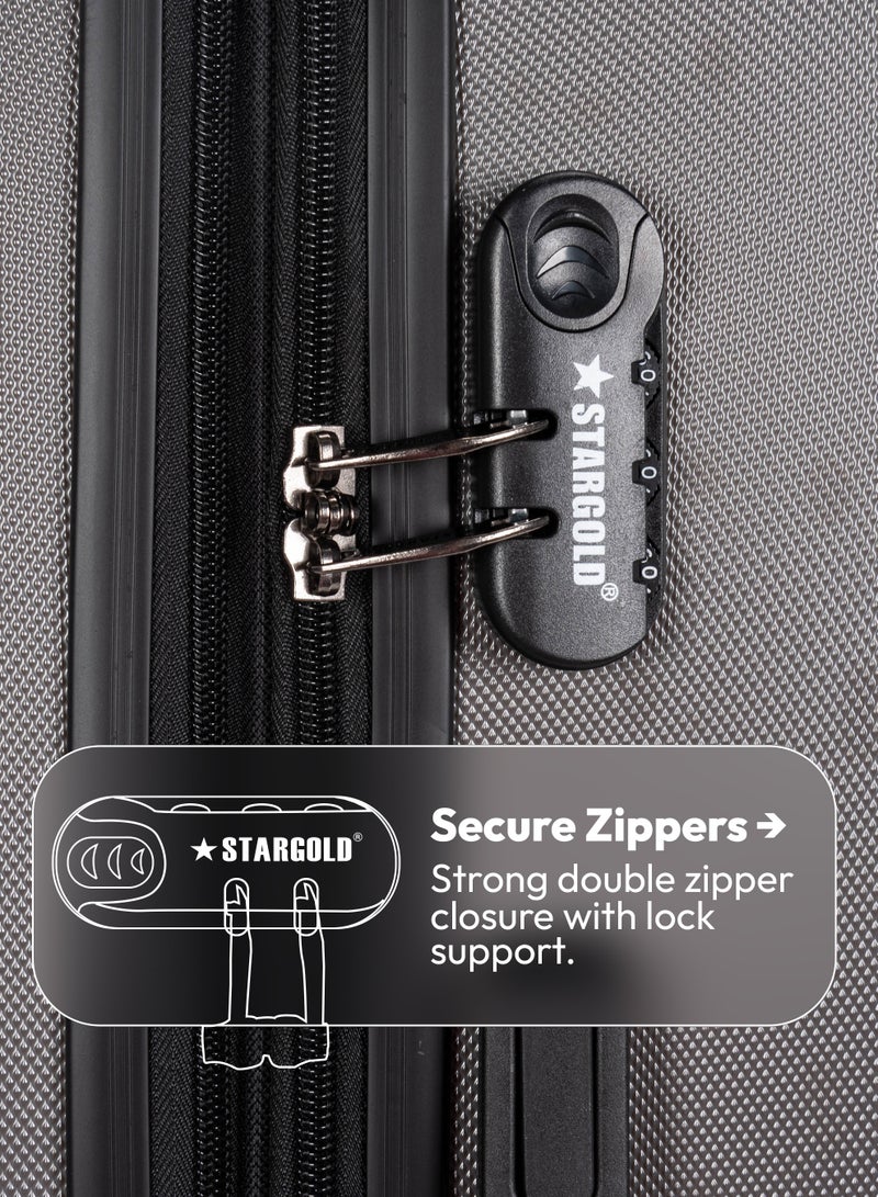 Stargold Luggage Set of 4, ABS Hard Shell Suitcase with Expandable Zipper, 360° Spinner Wheels, Number Lock, Lightweight Trolley Travel Bag - Image 4