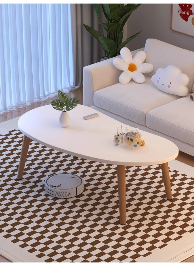 Small Bed Table, Bedside Table, Coffee Table, Simple Computer Desk, Study Table, Writing Table, Kidsren's Student Rental House-Color:Walnut Color [length 70 Width 40] [height 32] Solid Wood Legs ❤ Ten Years Warranty  - Image 2