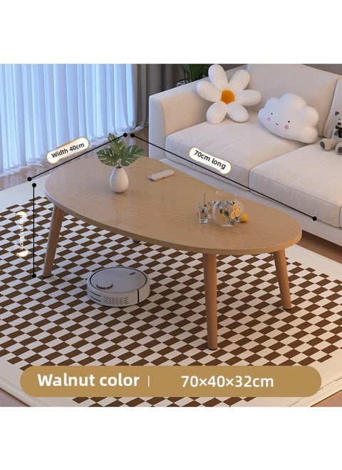 Small Bed Table, Bedside Table, Coffee Table, Simple Computer Desk, Study Table, Writing Table, Kidsren's Student Rental House-Color:Walnut Color [length 70 Width 40] [height 32] Solid Wood Legs ❤ Ten Years Warranty