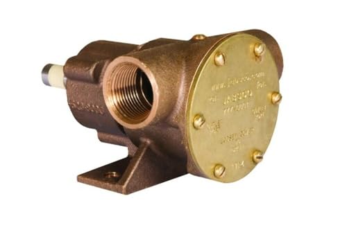Jabsco 777-9001 Marine Pulley Driven Flexible Impeller Pedestal Mount Pump (62-GPM, Neoprene Impeller, Full Cam, Face Seal, 1" NPT Ports), Bronze - Image 1
