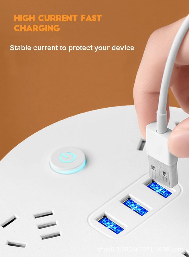 NIBEMINENT power socket power cable with USB jack 2.8m cable Outlets  - Image 3