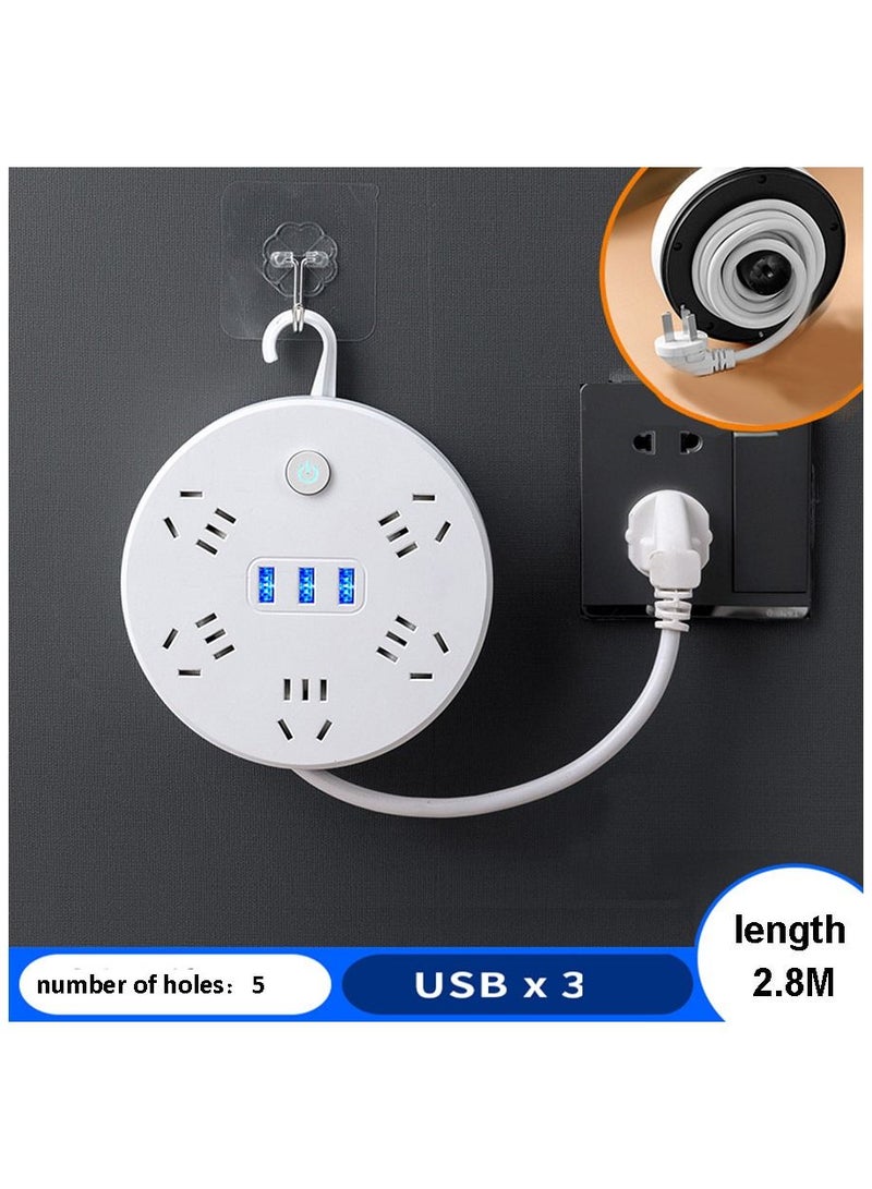 NIBEMINENT power socket power cable with USB jack 2.8m cable Outlets  - Image 1