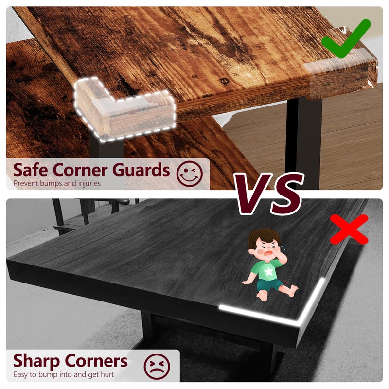 Heybly Small Narrow Side Table for Small Space, Thin Bedside Table, Slim Sofa Table, Skinny End Table, 25.2" Tall Nightstand, Couch Table for Living Room, Bedroom, Study, Rustic Brown, HET005SR1 - Image 4