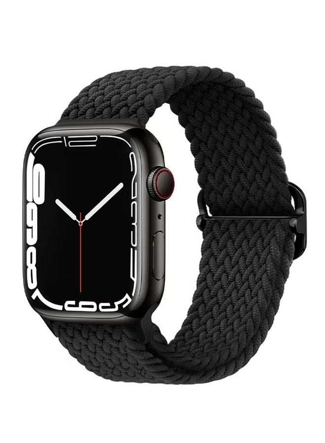Happy D Nylon Watchband Replacement Bracelet for iWatch Series 10/11 46mm,Compatible with iWatch Band 49mm 45mm 44mm 42mm,Sport Strap Replacement WristBands for iWatch Series 9 8 7 6 5 4 ultra 2 ultra 3 ultra SE SE 2 SE 3 Black and Blue - Image 3