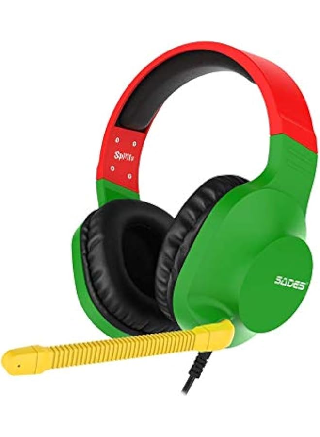 Sades (Sa 721 Rasta) Spirits Gaming Headset 3.5Mm Rasta Compatible Ps4/ Ps5 Xbox One  Series X  Series S Nintendo Switch  Lite Vr Mobile Devices Pc/Laptop. - Image 1