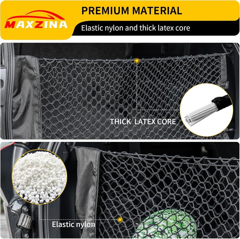 Maxzina Multi-market matching options Cargo Net Compatible with 2014-2025 Kia Sorento Truck Bed Cargo Net 3.18'×1.15' Double Layer Envelope Style Dense Mesh Trunk Organizer for 2024 Sorento Exterior Accessories Flexible anti-break - Image 3