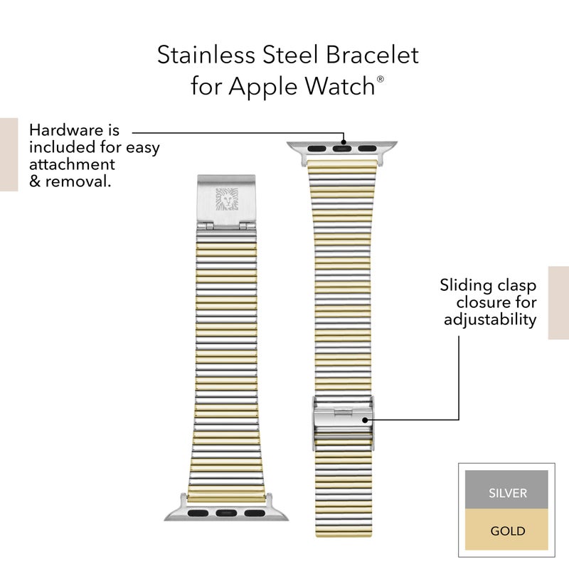 Anne Klein Stainless Steel Fashion Band for Apple Watch, Secure, Adjustable, Apple Watch Replacement Band, Fits Most Wrists - Image 3