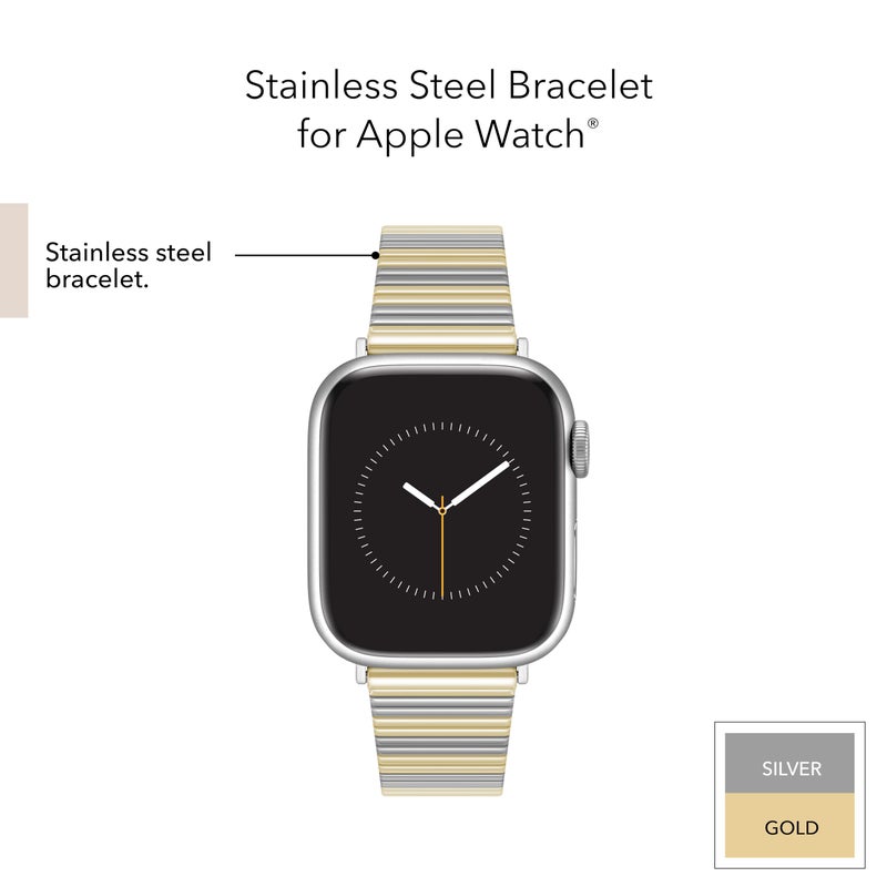 Anne Klein Stainless Steel Fashion Band for Apple Watch, Secure, Adjustable, Apple Watch Replacement Band, Fits Most Wrists - Image 2