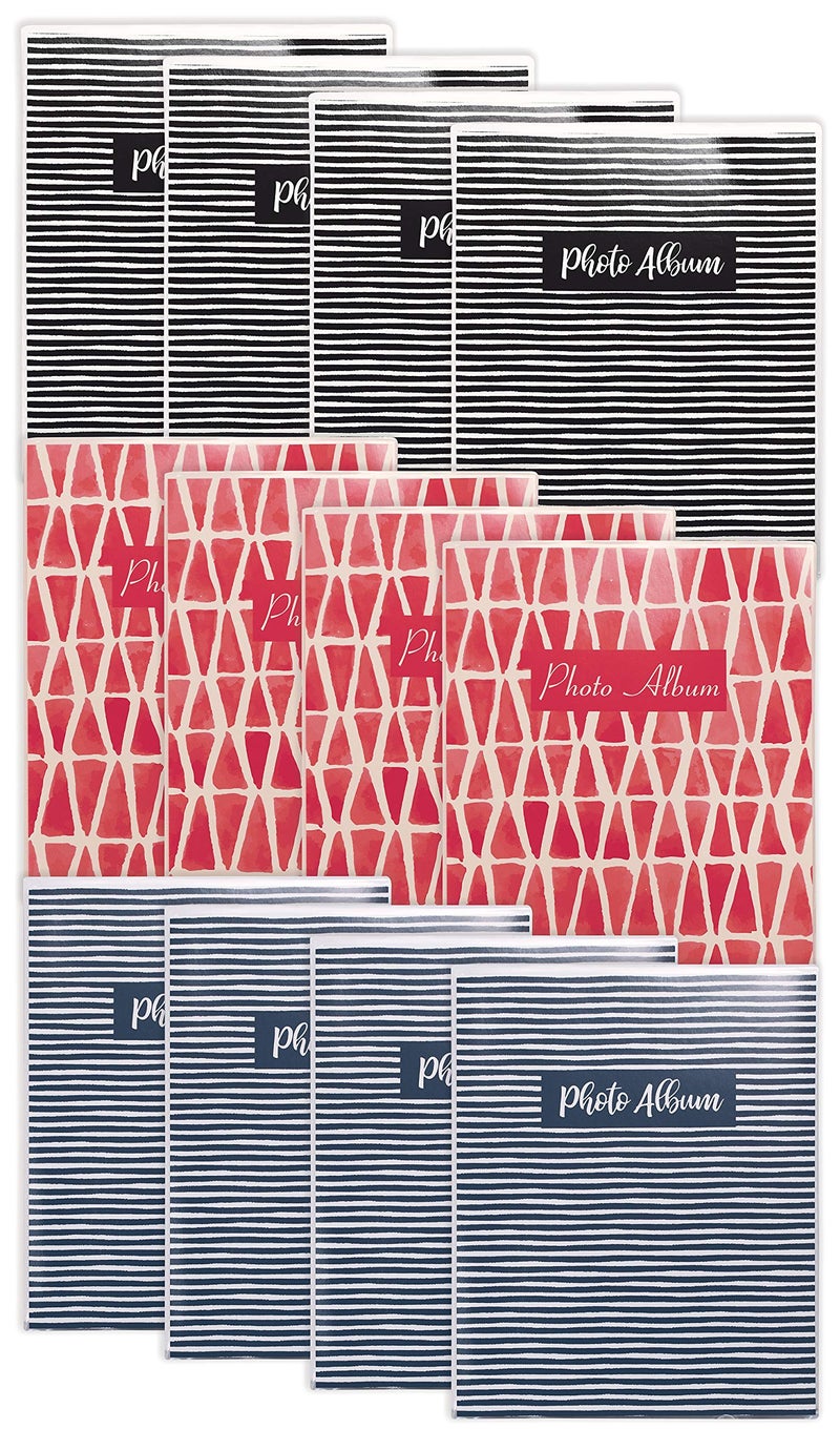 Better Office Products 36 Photo Mini Photo Album, 4 x 6 Inch, Pack of 12, Flexible Cover with Removable Decorative Inserts, Clear View Front Cover, 12 Pack - Image 1