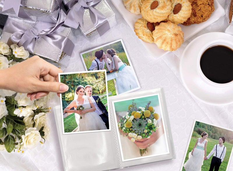 Better Office Products 36 Photo Mini Photo Album, 4 x 6 Inch, Pack of 12, Flexible Cover with Removable Decorative Inserts, Clear View Front Cover, 12 Pack - Image 2