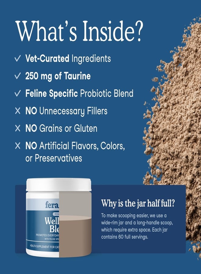 Fera Pets Wellness Blend - Cat Health Supplement with Feline-Specific Probiotics, Taurine and Lysine - Promotes Healthy Joints, Immunity, Heart & Bladder -Powder - 60 Scoops - Image 3