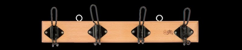 CITY GLASS SAS Hooks colored wooden hanger 4 hooks metal