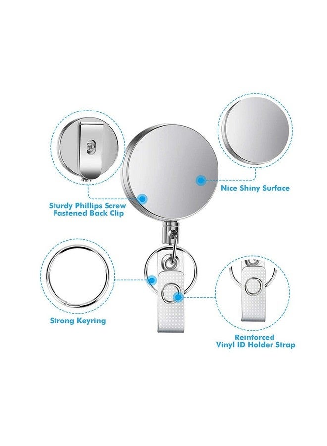 Beauenty 2 Pack Retractable Badge Holders with 2 Pcs Waterproof Transparent Card Holder,T Tersely Metal ID Badge Holder with Belt Clip Key Ring for Name Card Keychain Metal Casing - Image 4