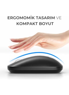 lecoo WS214 1200 DPI 4-Button Wireless Mouse Black  - Image 4
