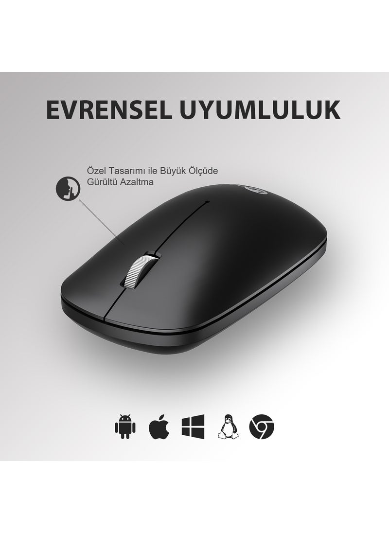 lecoo - WS214 1200 DPI 4-Button Wireless Mouse Black - Image 1
