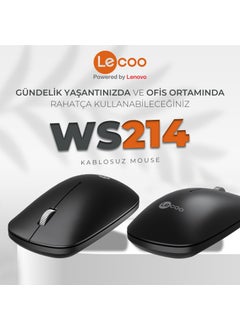 lecoo WS214 1200 DPI 4-Button Wireless Mouse Black  - Image 5