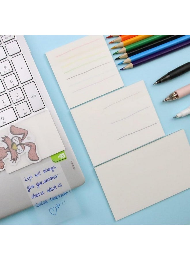 Shuttle Art SHUTTLE ART 50 Sheets Transparent Sticky Notes Pad,Clear Cute Full self-Adhesive Waterproof,See Through Memo Pads,Perfect for College Essentials Books and Office Stationery Art and Craft  - Image 4