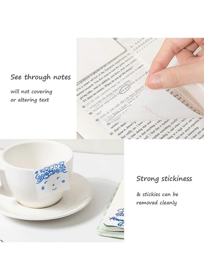 Shuttle Art SHUTTLE ART 50 Sheets Transparent Sticky Notes Pad,Clear Cute Full self-Adhesive Waterproof,See Through Memo Pads,Perfect for College Essentials Books and Office Stationery Art and Craft  - Image 3