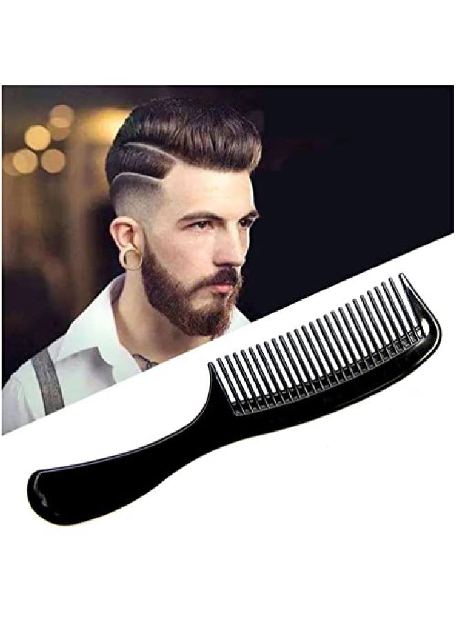 Luxxii (6 Pack) 8 Inch Black Styling Essentials Round Handle Comb Pocket - Image 5