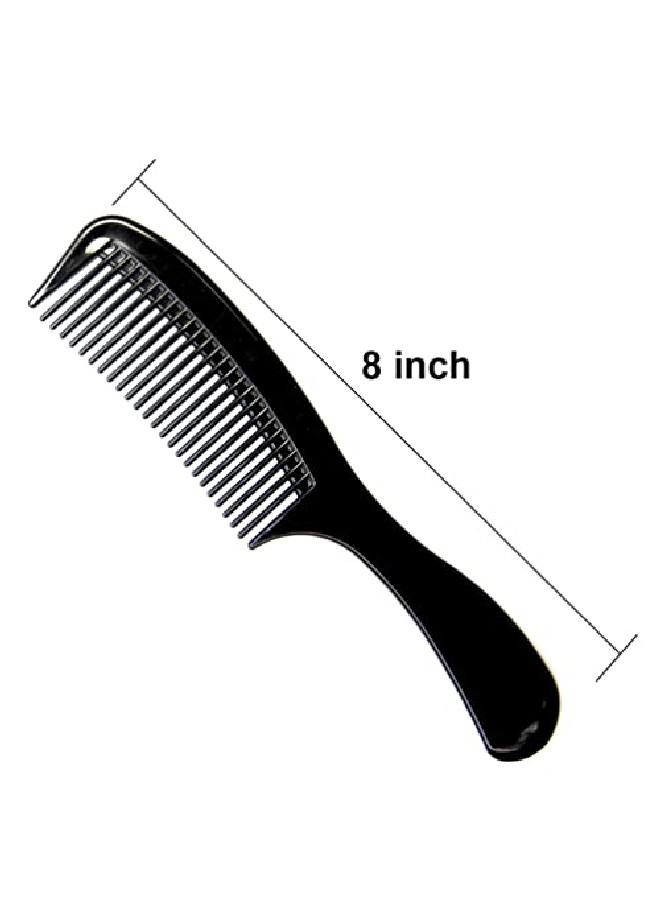 Luxxii (6 Pack) 8 Inch Black Styling Essentials Round Handle Comb Pocket - Image 3