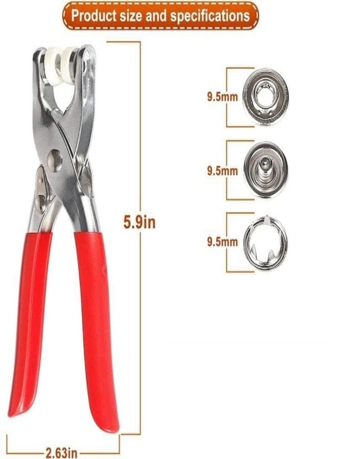 Gadgetglam Premium Snap Buttons Kit – 100 Sets 9.5mm Metal Fasteners in 10 Colors with Hand Pliers Tool, Five-Claw Copper Buckles for Sewing, DIY Crafts, Baby Clothes, Hats, Bibs & Rompers (Silver) - Image 3