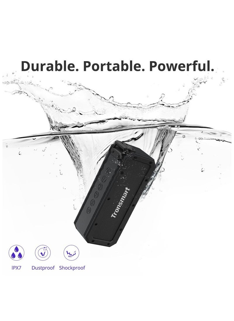 Tronsmart - Tronsmart Force + 40W Waterproof Outdoor Bluetooth speaker, Wireless Portable Speaker, 3D stereo, IPX7 Waterproof, Tri-Bass Effect, 15H Playtime, NFC, TWS, Party Speaker Indoor Outdoor - (Black) - Image 1