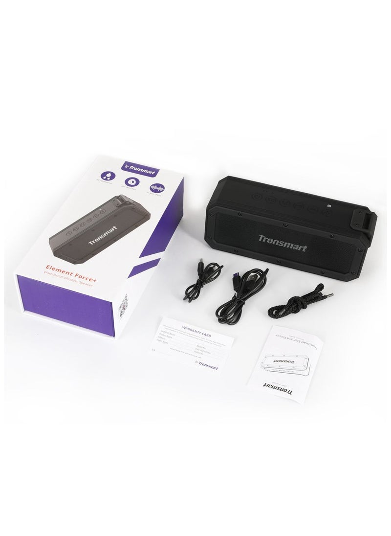 Tronsmart - Tronsmart Force + 40W Waterproof Outdoor Bluetooth speaker, Wireless Portable Speaker, 3D stereo, IPX7 Waterproof, Tri-Bass Effect, 15H Playtime, NFC, TWS, Party Speaker Indoor Outdoor - (Black) - Image 1