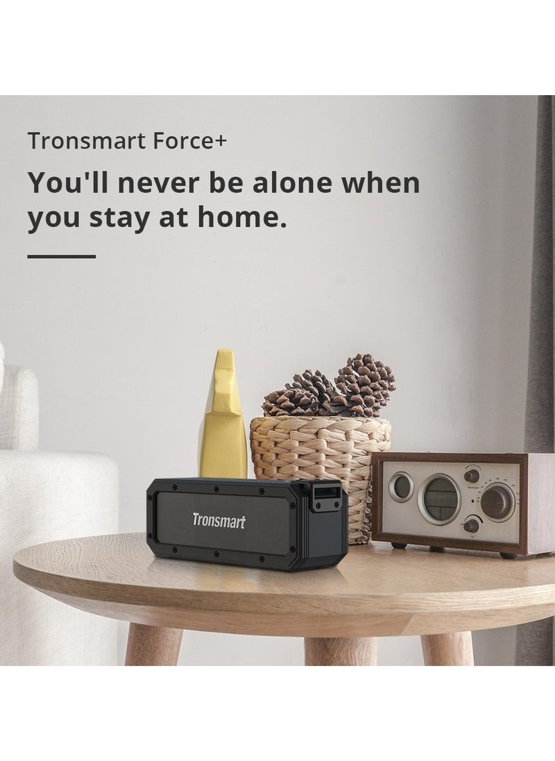 Tronsmart - Tronsmart Force + 40W Waterproof Outdoor Bluetooth speaker, Wireless Portable Speaker, 3D stereo, IPX7 Waterproof, Tri-Bass Effect, 15H Playtime, NFC, TWS, Party Speaker Indoor Outdoor - (Black) - Image 1