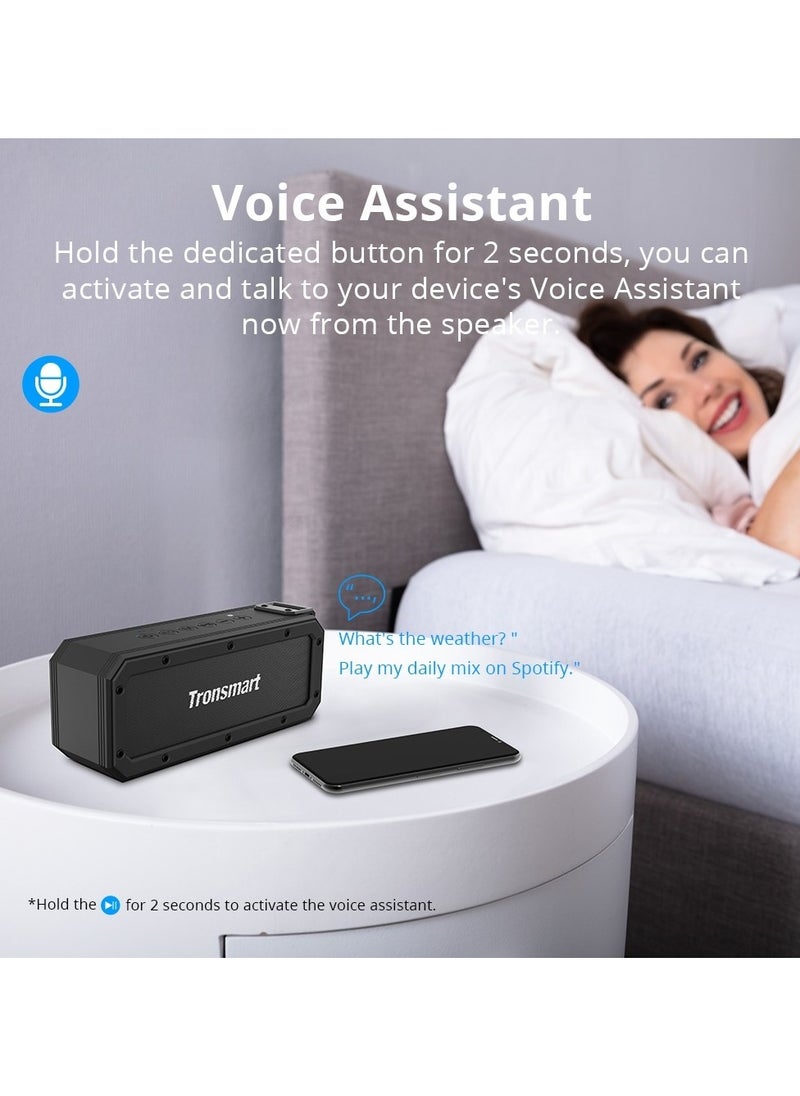 Tronsmart - Tronsmart Force + 40W Waterproof Outdoor Bluetooth speaker, Wireless Portable Speaker, 3D stereo, IPX7 Waterproof, Tri-Bass Effect, 15H Playtime, NFC, TWS, Party Speaker Indoor Outdoor - (Black) - Image 1