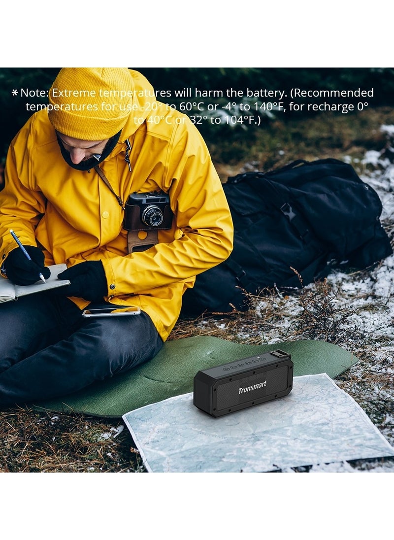 Tronsmart - Tronsmart Force + 40W Waterproof Outdoor Bluetooth speaker, Wireless Portable Speaker, 3D stereo, IPX7 Waterproof, Tri-Bass Effect, 15H Playtime, NFC, TWS, Party Speaker Indoor Outdoor - (Black) - Image 1